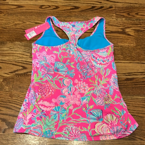 Lilly Pulitzer Mina Bra tank UPF 50+ Shell Me Something Good NWT Medium - Picture 7 of 8